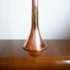 Upcycled floor lamp using a vintage radio, a copper hunting horn & an Art Deco shade by Fiona Bradshaw Designs
