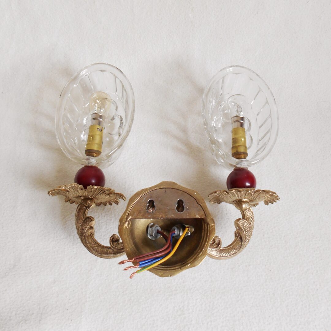 A pair of vintage jelly mould wall lamps by Fiona Bradshaw Designs