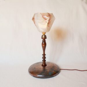 Unique table lamp with beautiful antique components by Fiona Bradshaw Designs