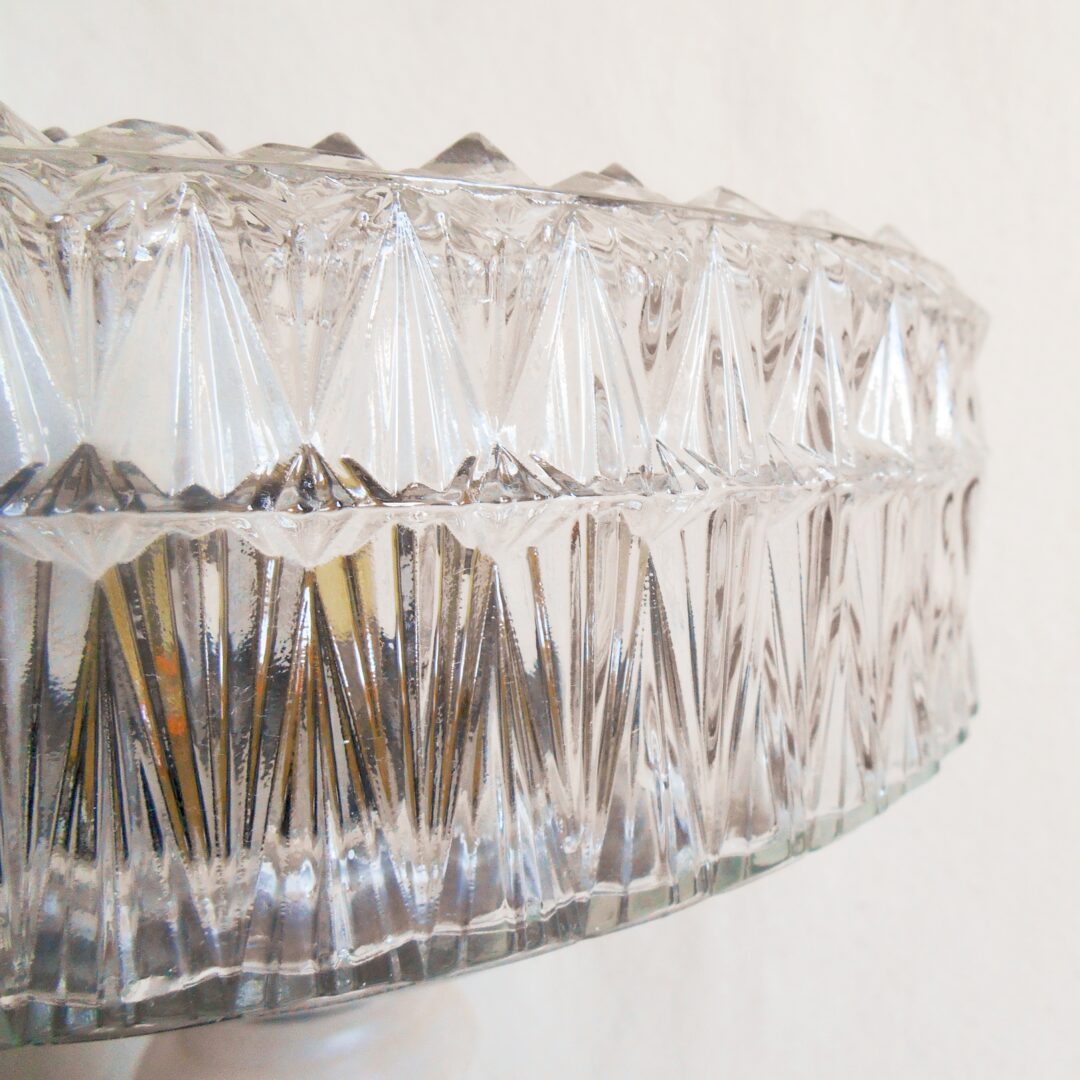 A vintage marble table lamp with a stunning cut glass shade by Fiona Bradshaw Designs