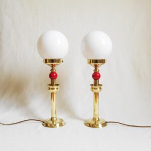 A pair of Art Deco style table lamps by Fiona Bradshaw Designs