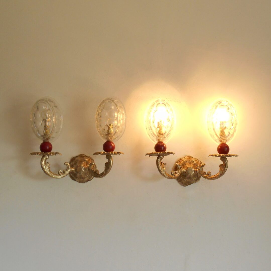 A pair of vintage jelly mould wall lamps by Fiona Bradshaw Designs
