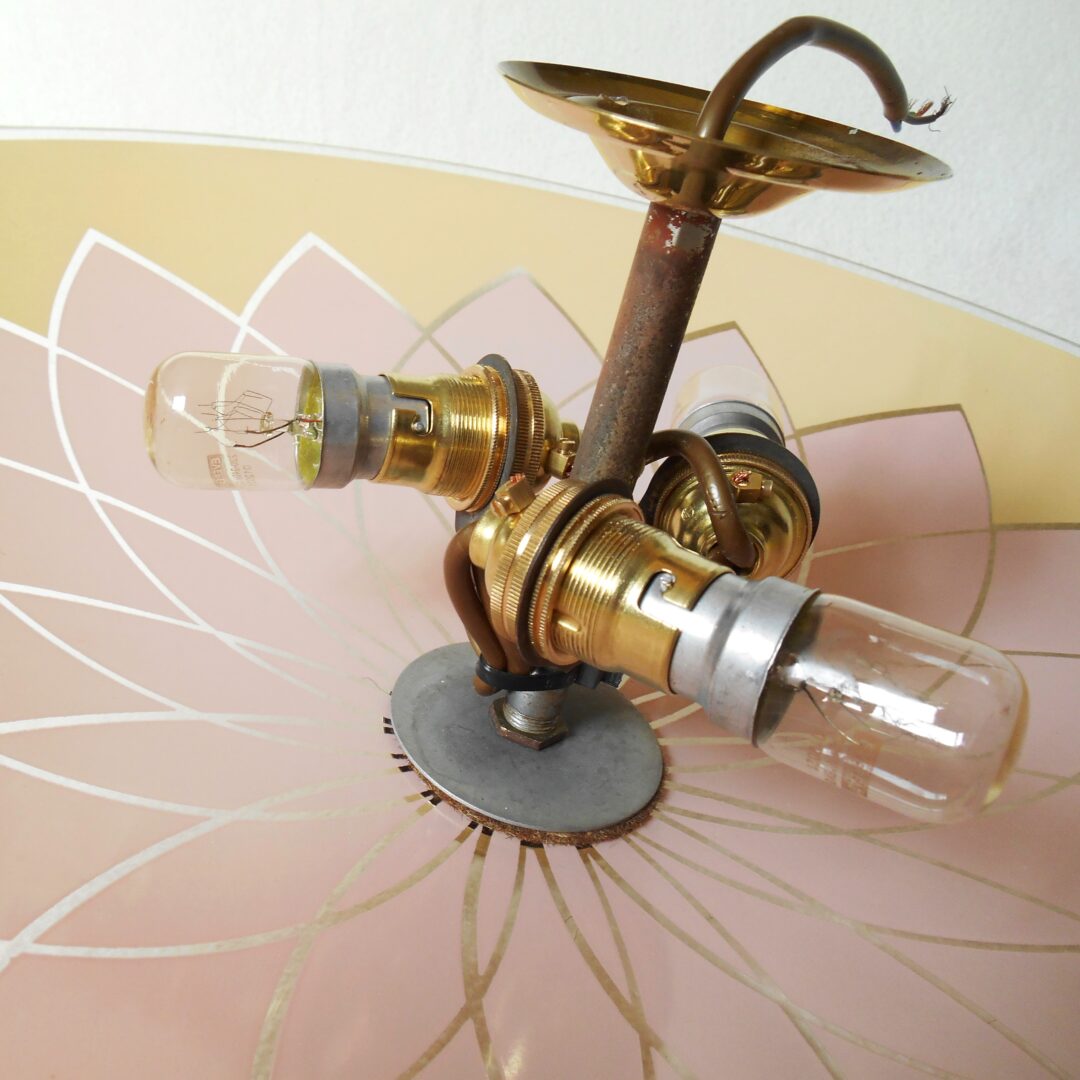 Original Art Deco semi flush ceiling lamp by Fiona Bradshaw Designs