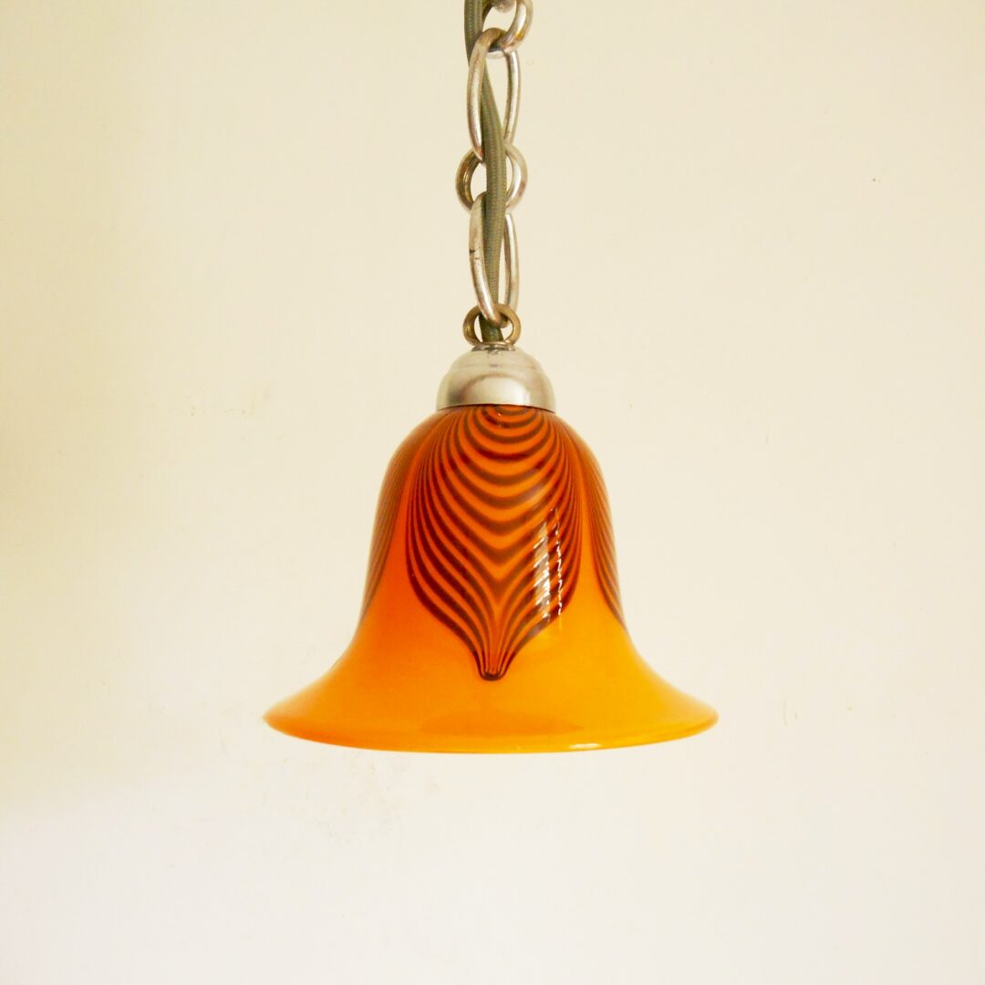 A sweet orange retro pendant lamp by Fiona Bradshaw Designs