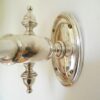 Antique pewter dual wall sconce with sparkling cut glass shades by Fiona Bradshaw Designs
