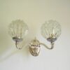 Antique pewter dual wall sconce with sparkling cut glass shades by Fiona Bradshaw Designs
