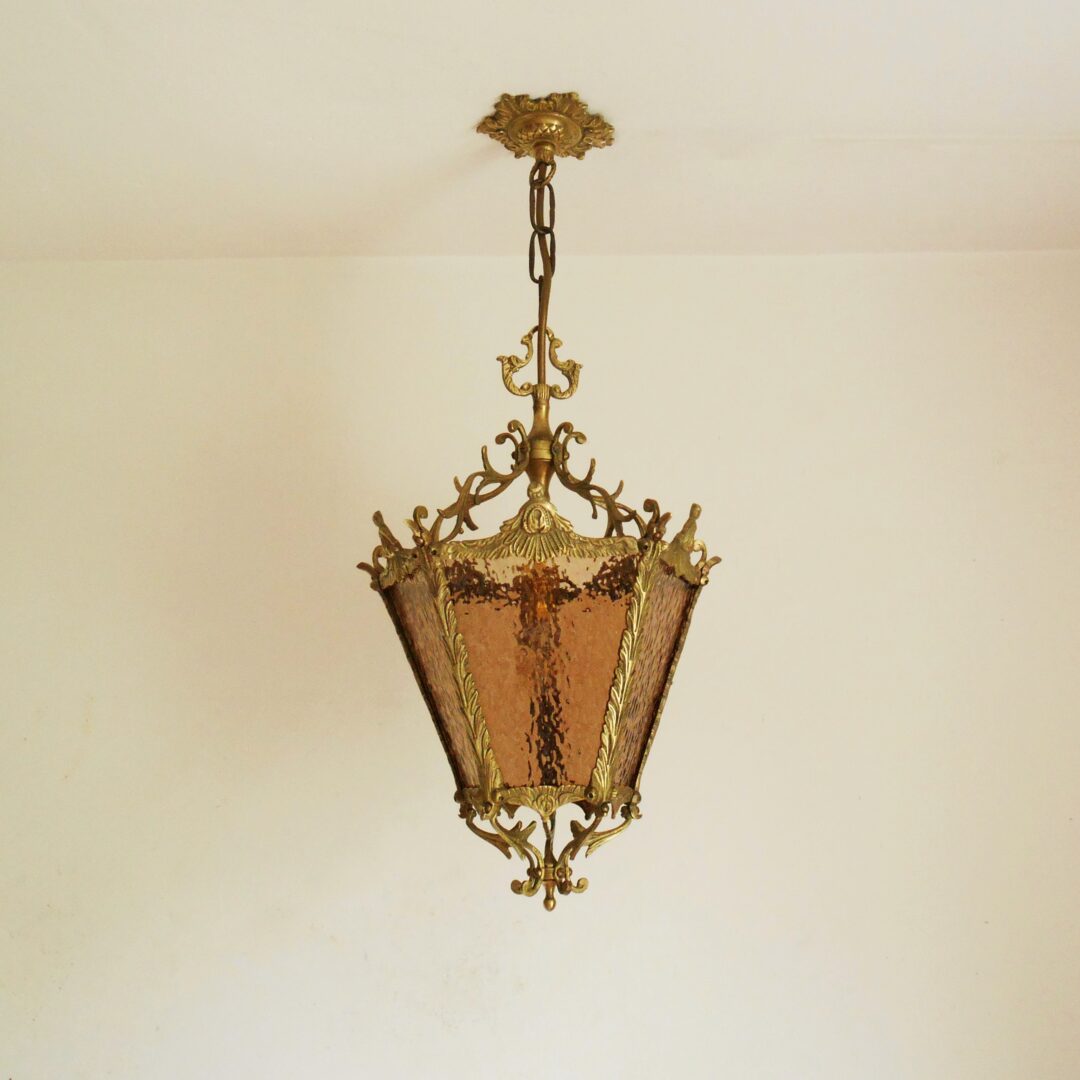 French antique ornate brass lantern by Fiona Bradshaw Designs