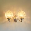 Antique pewter dual wall sconce with sparkling cut glass shades by Fiona Bradshaw Designs