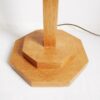 A vintage octagonal oak floor lamp with a glass domed shade by Fiona Bradshaw Designs