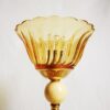 Amber cut glass table lamp with unique decorative brass features by Fiona Bradshaw Designs