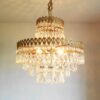Antique five tier crystal chandelier by Fiona Bradshaw Designs