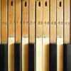 A pair of repurposed wall lamps with antique piano keys by Fiona Bradshaw Designs