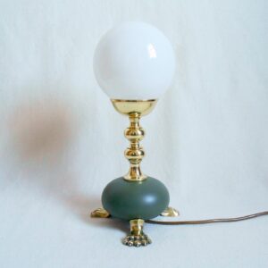 An antique brass table lamp with three clawed feet by Fiona Bradshaw Designs