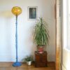 An elegant floor lamp with a stunning amber vintage shade by Fiona Bradshaw Designs