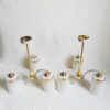 An Art Deco style unique chandelier with three cylindrical shades by Fiona Bradshaw Designs