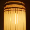 An Art Deco style unique chandelier with three cylindrical shades by Fiona Bradshaw Designs