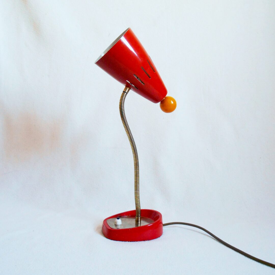 A Pifco deep orange vintage spot lamp by Fiona Bradshaw Designs