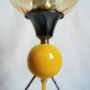 A groovy retro yellow tripod table lamp by Fiona Bradshaw Designs