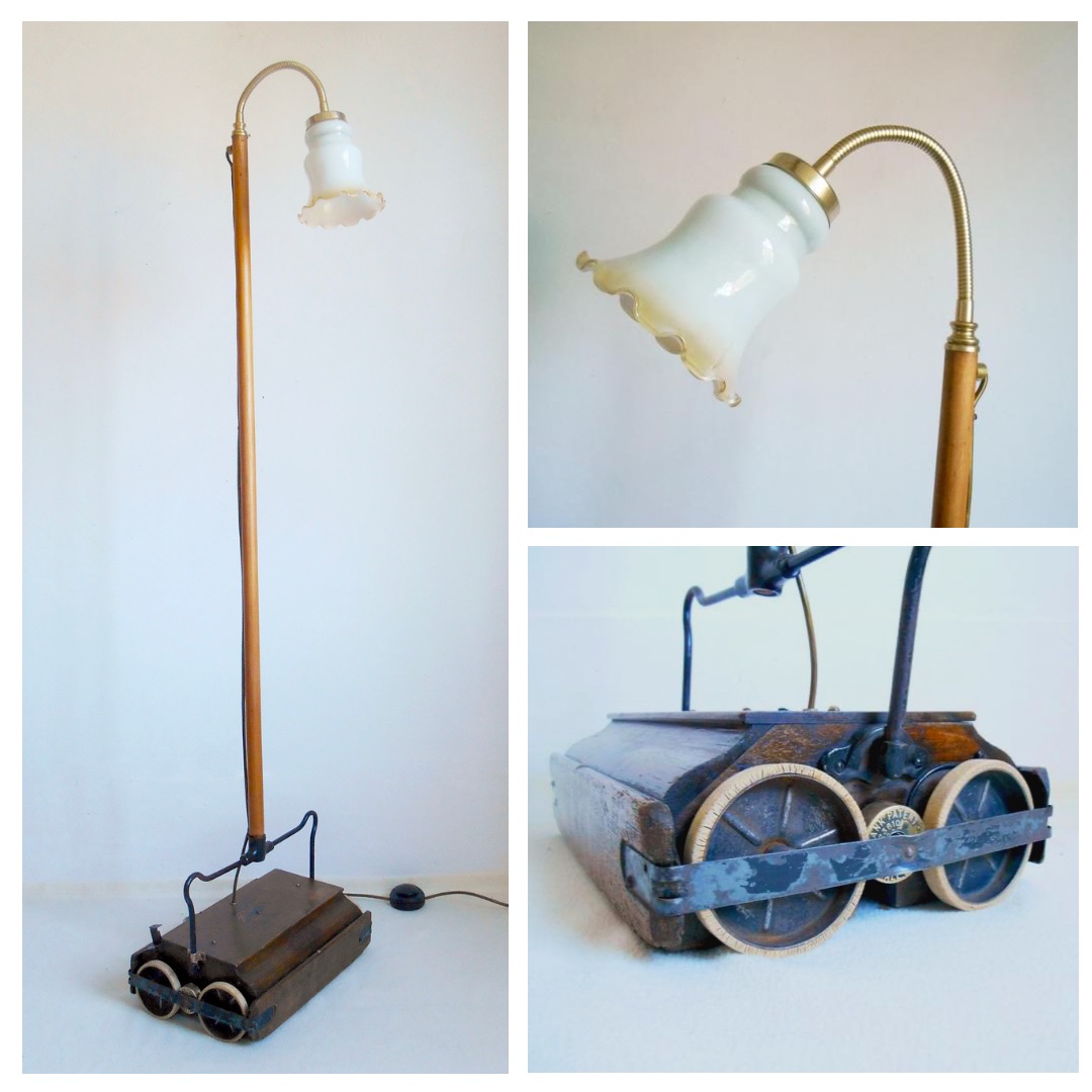 An antique mechanical hoover floor lamp by Fiona Bradshaw Designs