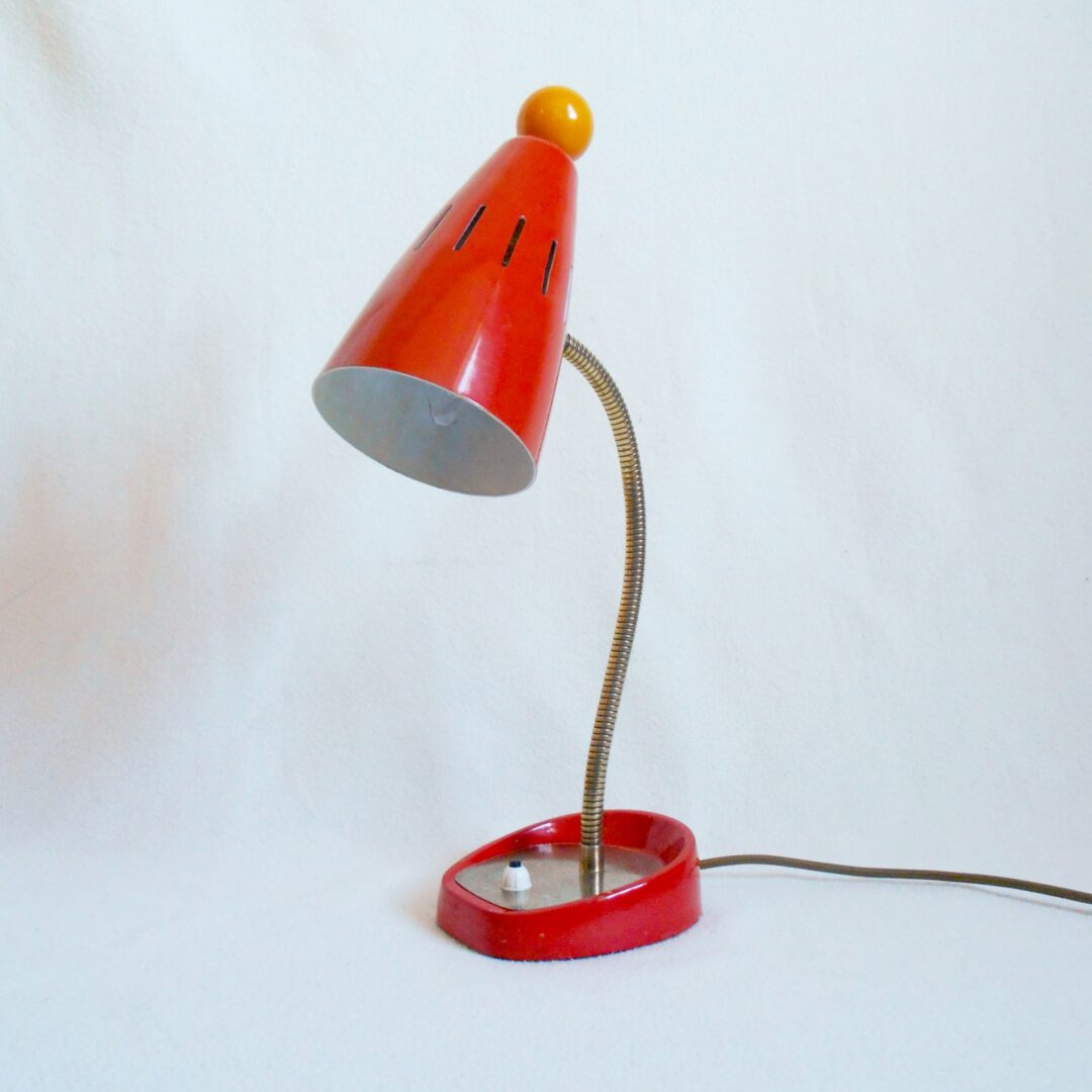 A Pifco deep orange vintage spot lamp by Fiona Bradshaw Designs