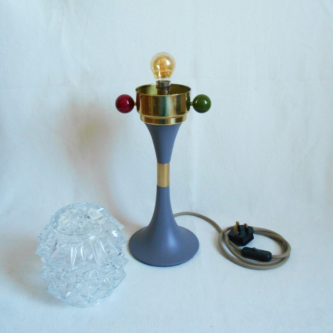 A cut glass retro style table lamp by Fiona Bradshaw Designs