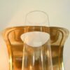 A pair of curved brass vintage wall lamps by Fiona Bradshaw Designs