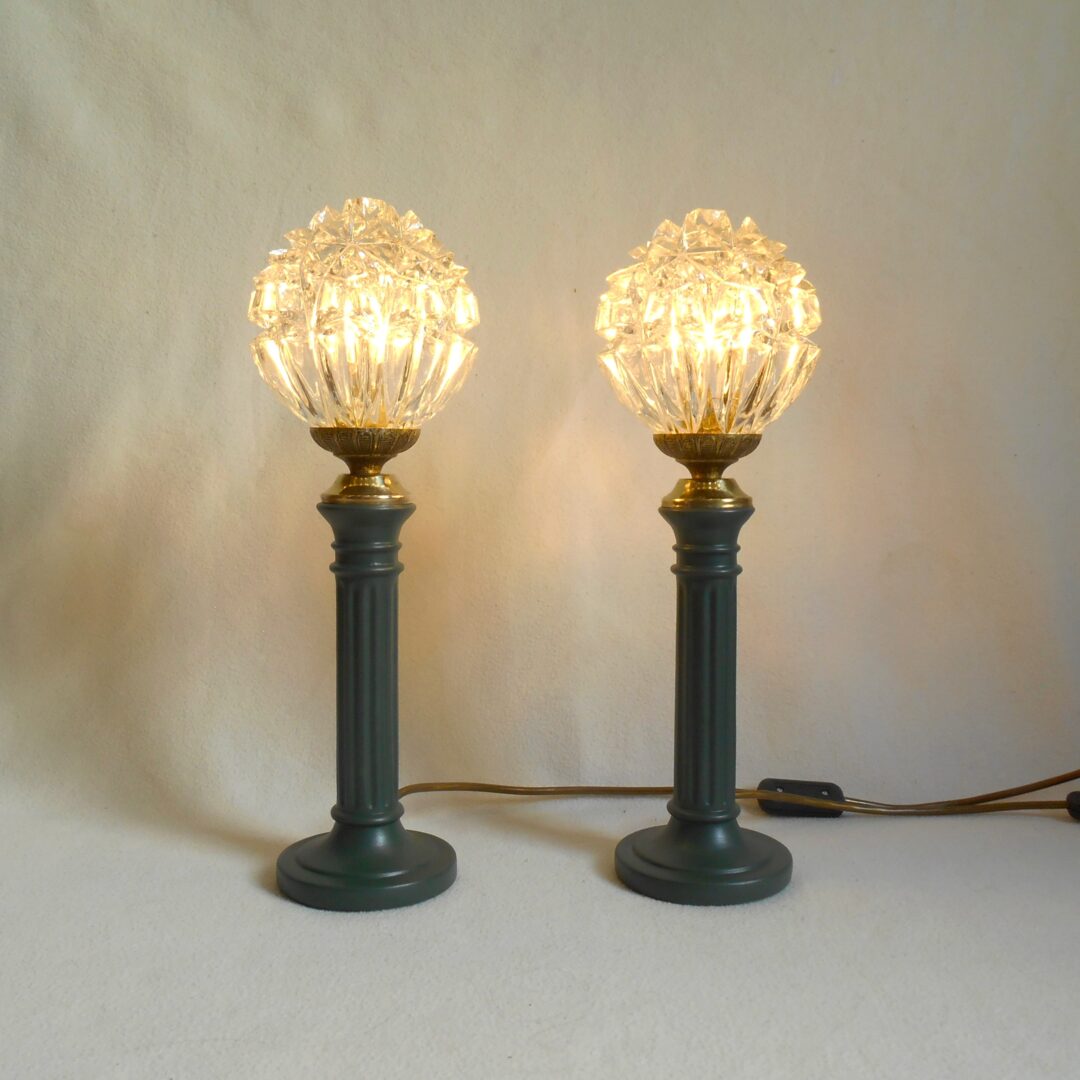 A pair of beautiful star like vintage table lamps by Fiona Bradshaw Designs