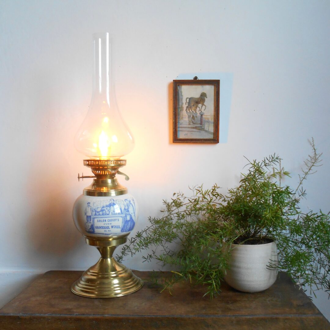 A lovely antique oil lamp converted to electric by Fiona Bradshaw Designs