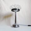 A bubble glass table lamp with a silver chrome base and stem by Fiona Bradshaw Designs