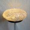 A bubble glass table lamp with a silver chrome base and stem by Fiona Bradshaw Designs