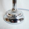 A bubble glass table lamp with a silver chrome base and stem by Fiona Bradshaw Designs