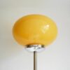 A bowling ball floor lamp with a gorgeous mid century modern amber glass shade by Fiona Bradshaw Designs
