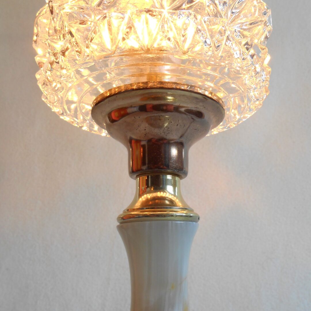 A mid century tall and sparkling table lamp by Fiona Bradshaw Designs