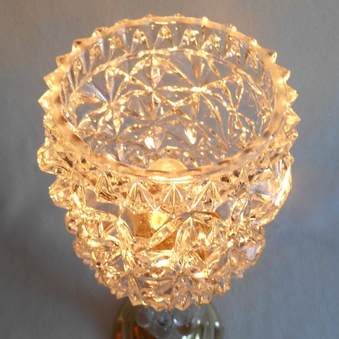 A mid century tall and sparkling table lamp by Fiona Bradshaw Designs