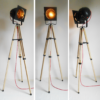 A black and red theatre floor lamp by Fiona Bradshaw Designs