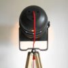 A black and red theatre floor lamp by Fiona Bradshaw Designs