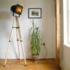 A black and red theatre floor lamp by Fiona Bradshaw Designs
