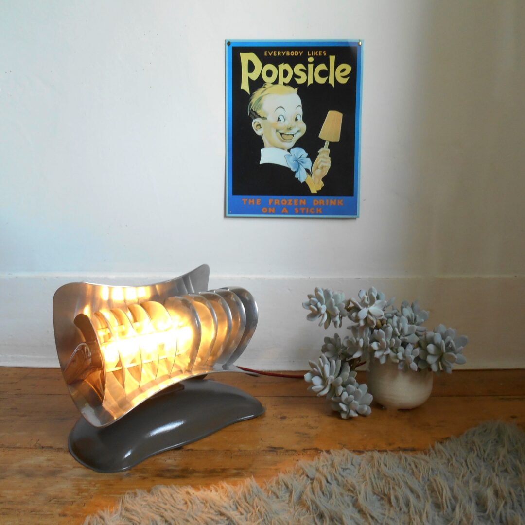 A repurposed HMV heater lamp by Fiona Bradshaw Designs