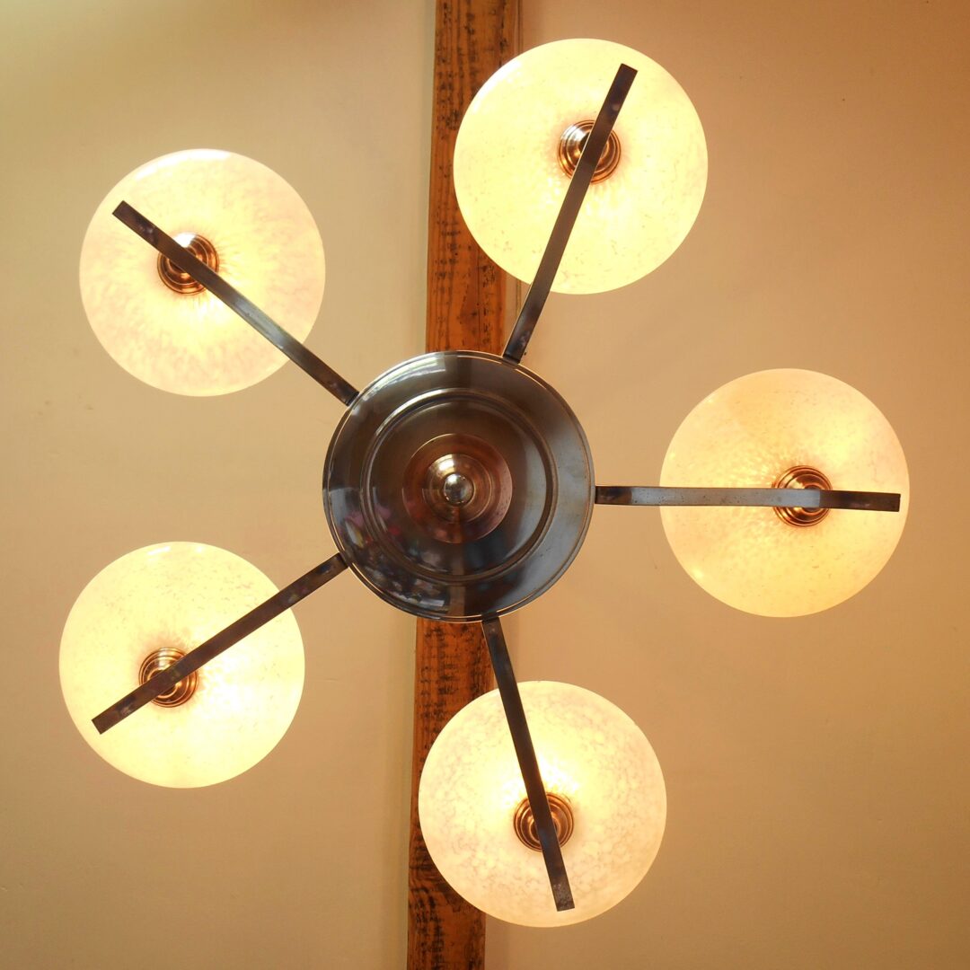 Art Deco five arm chandelier by Fiona Bradshaw Designs