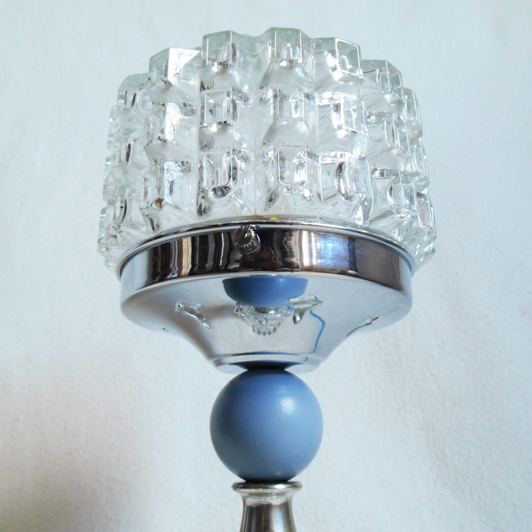 A pair of mid century cut glass table lamps by Fiona Bradshaw Designs