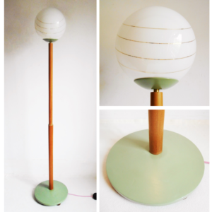 A mid century modern teak floor lamp by Fiona Bradshaw Designs