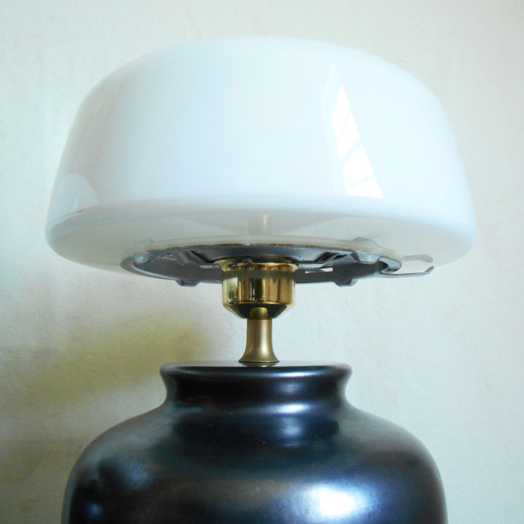 A pair of metallic grey table lamps by Fiona Bradshaw Designs