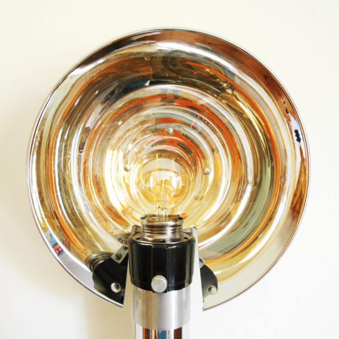 A retro camera flash converted into a wall lamp by Fiona Bradshaw Designs