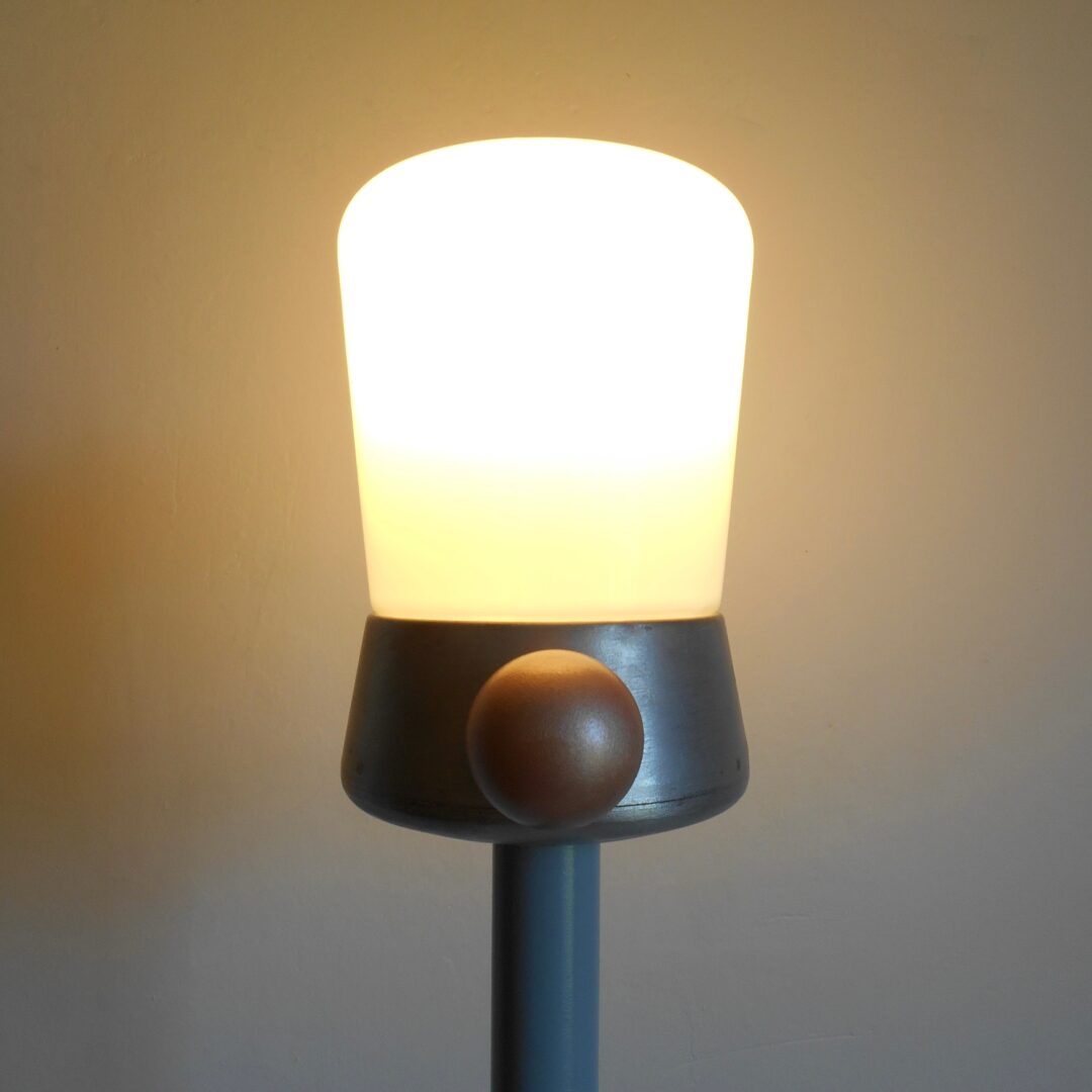 A mid century style floor lamp by Fiona Bradshaw Designs