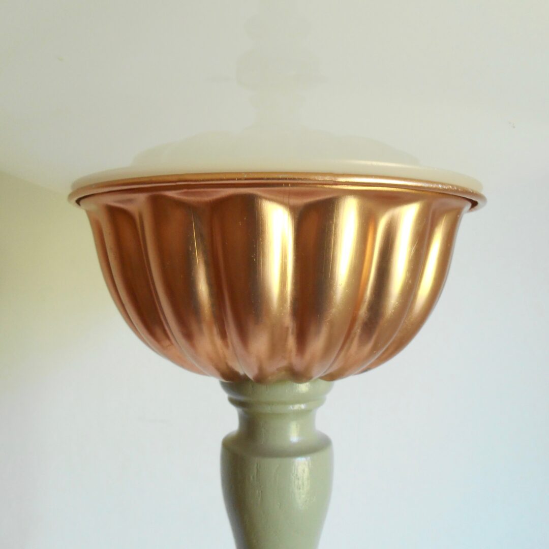 A tall Art Deco style floor lamp by Fiona Bradshaw Designs