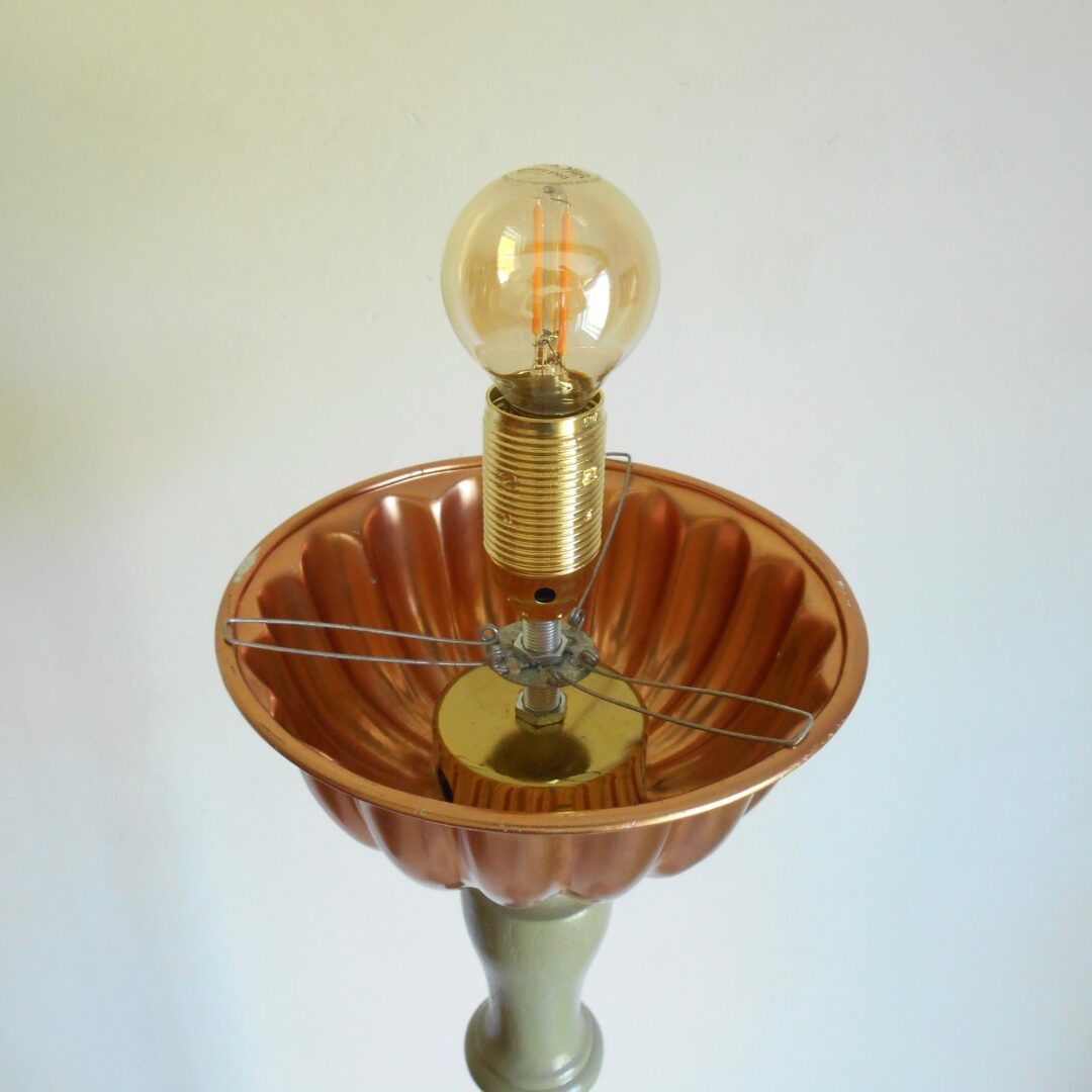 A tall Art Deco style floor lamp by Fiona Bradshaw Designs