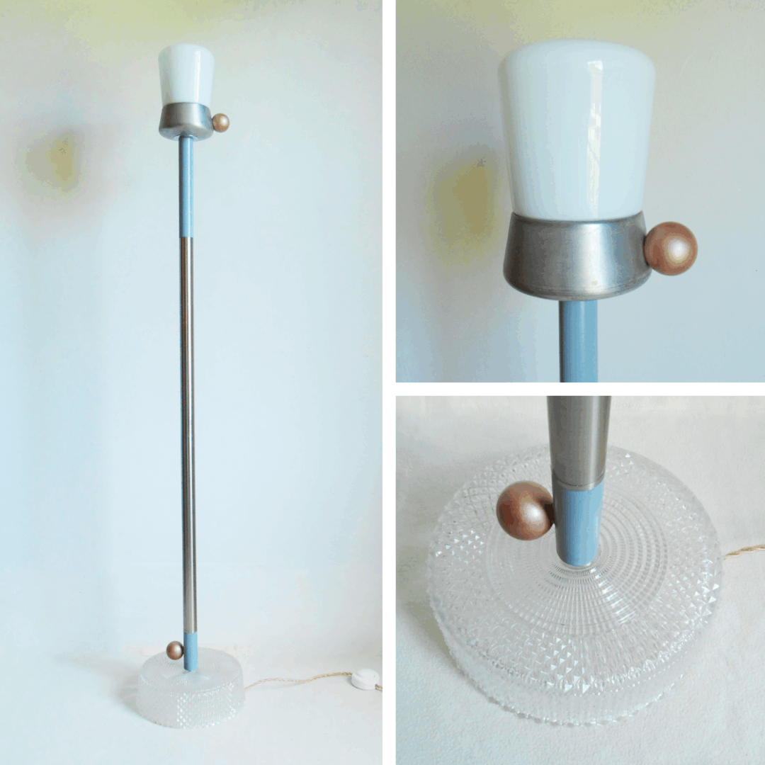 A mid century style floor lamp by Fiona Bradshaw Designs