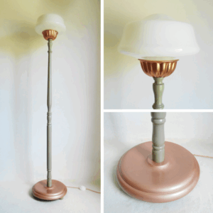 A tall Art Deco style floor lamp by Fiona Bradshaw Designs