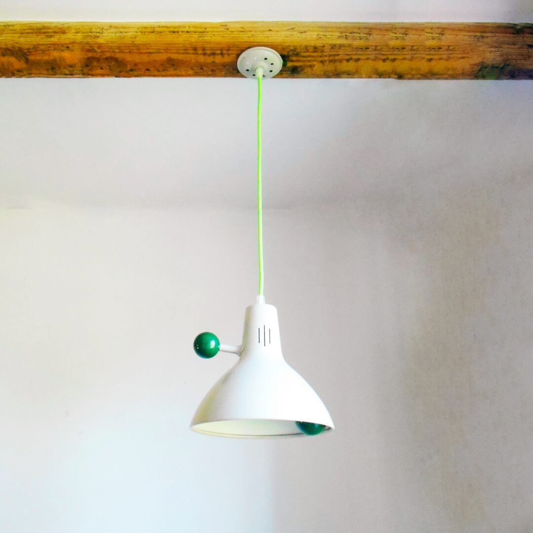A collection of vintage pendant lamps by Fiona Bradshaw Designs