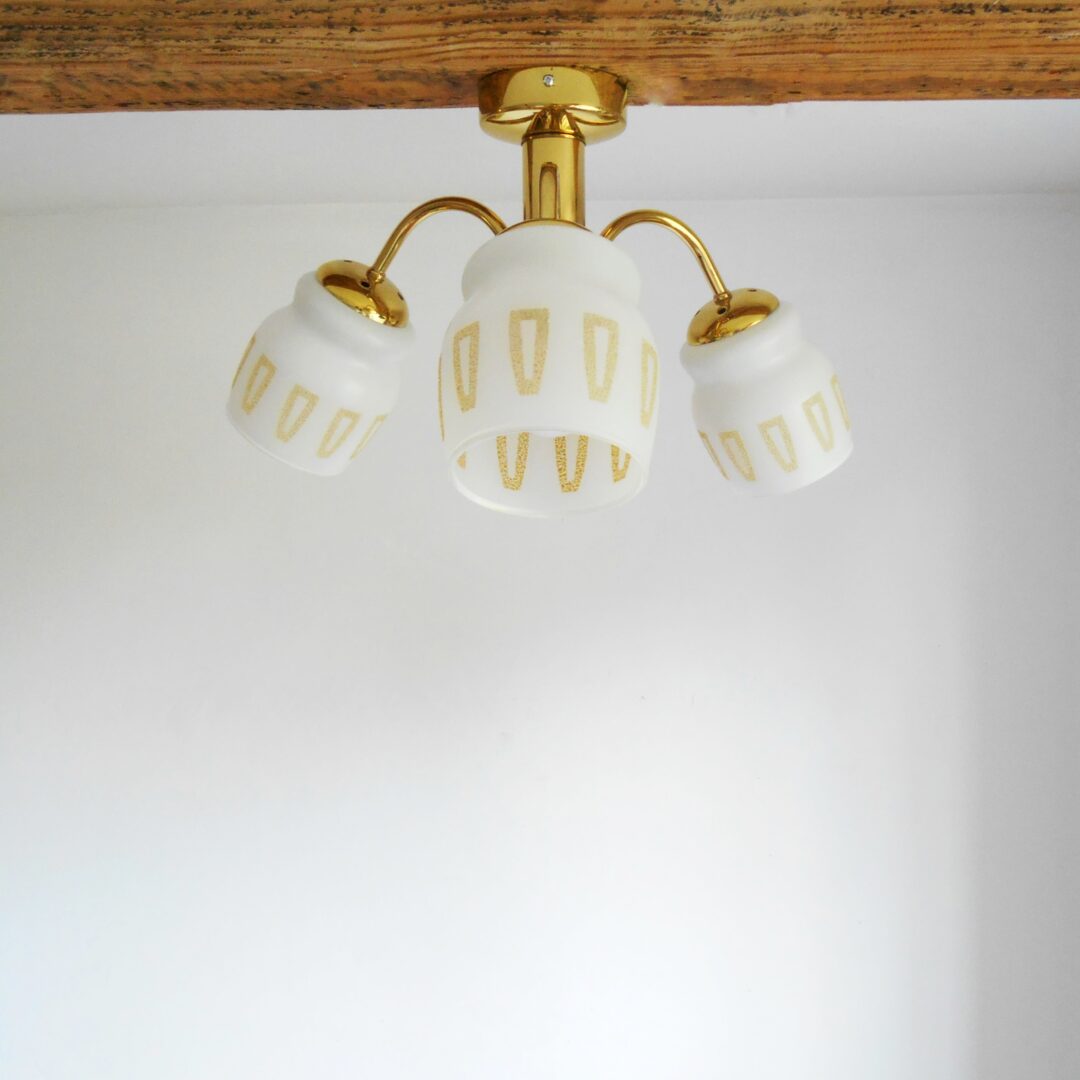 Mid century brass chandelier by Fiona Bradshaw Designs